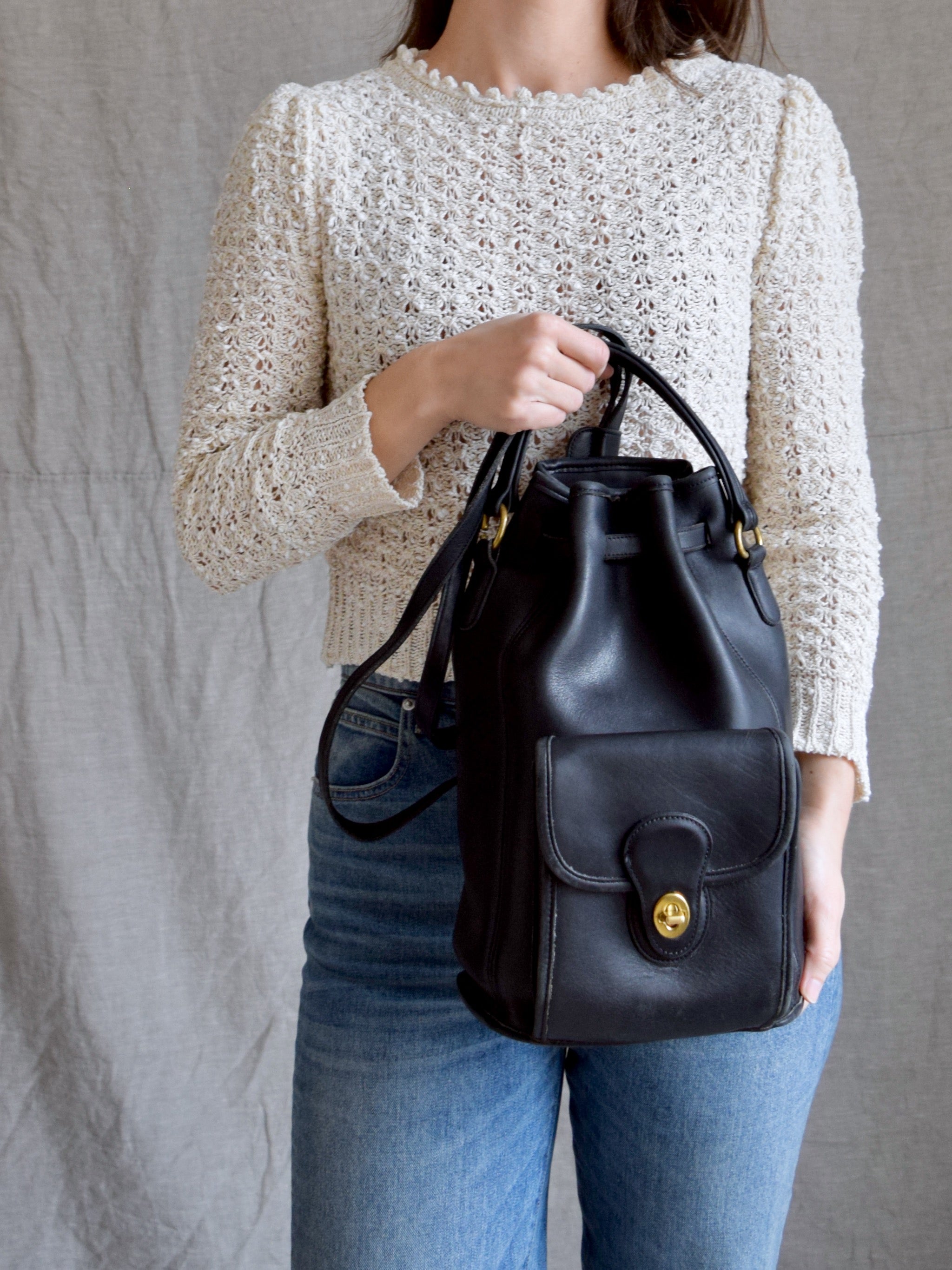 Vintage coach backpack black Clearance