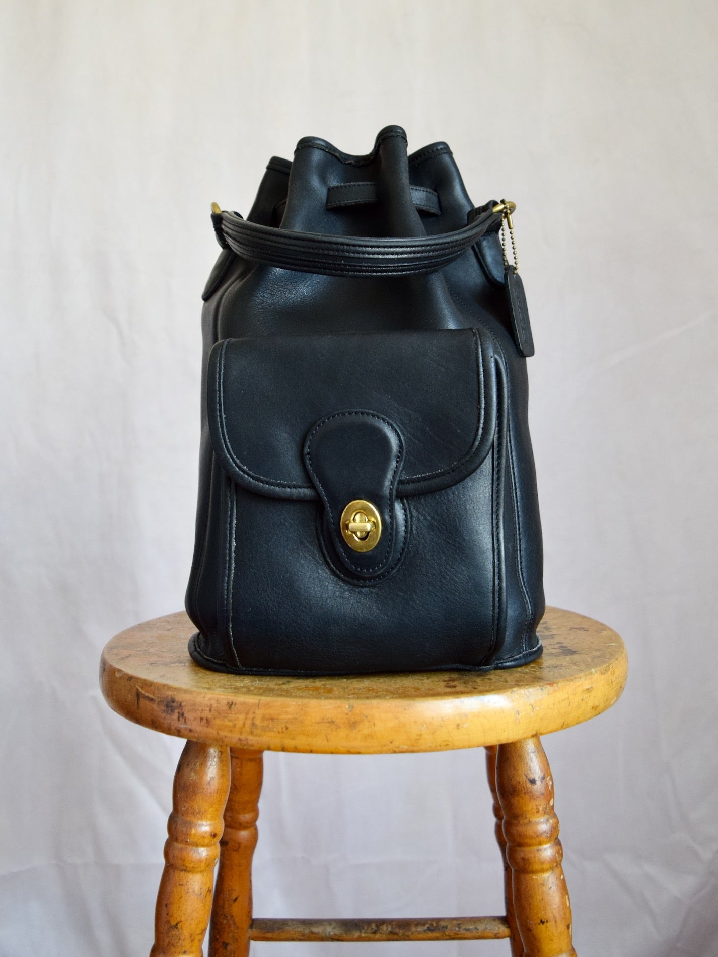 vintage 1997 leather Coach Handle Backpack in black, style no 9992 –  Winnower Vintage & Supply