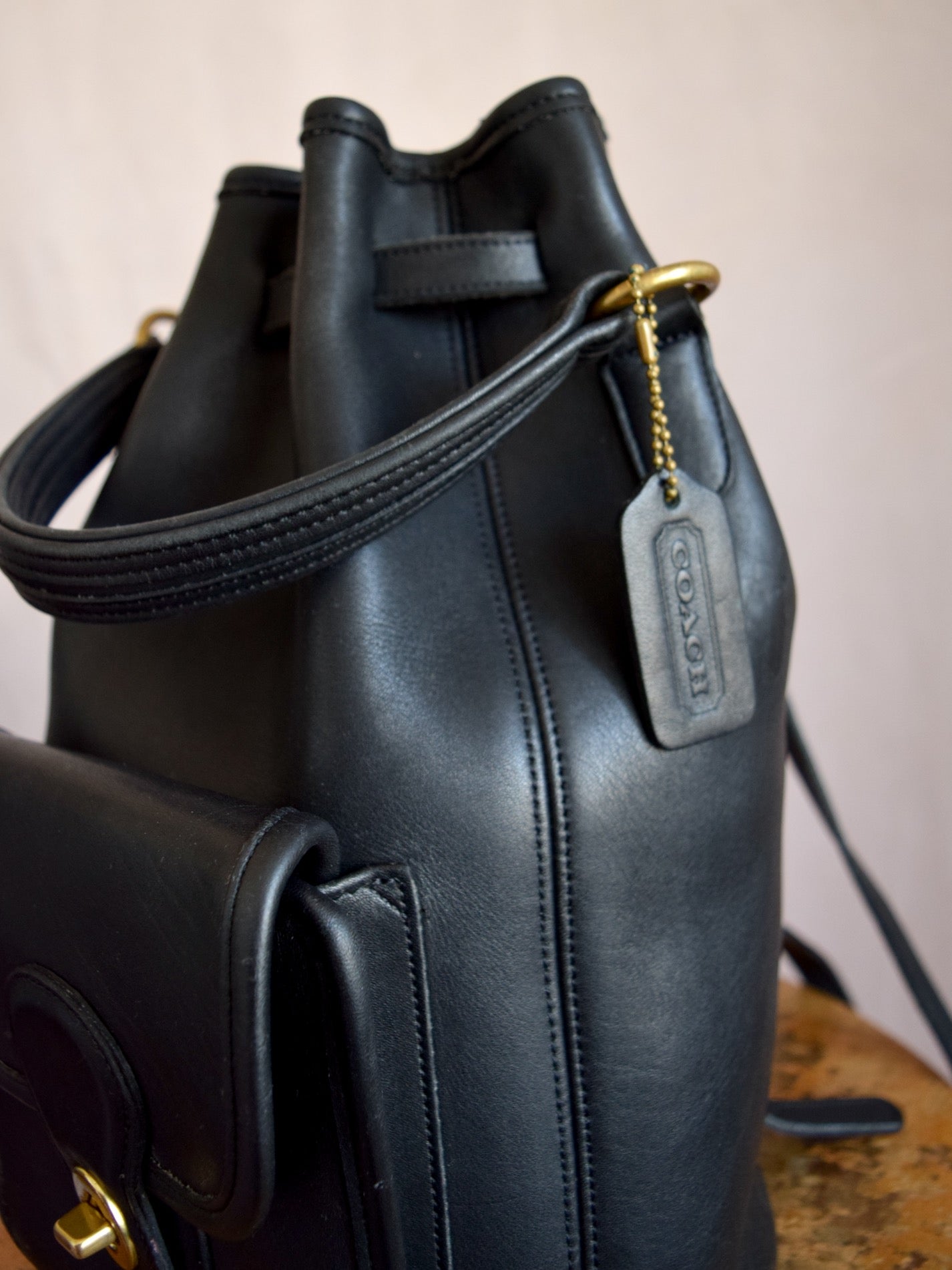 vintage 1997 leather Coach Handle Backpack in black, style no 9992 –  Winnower Vintage & Supply