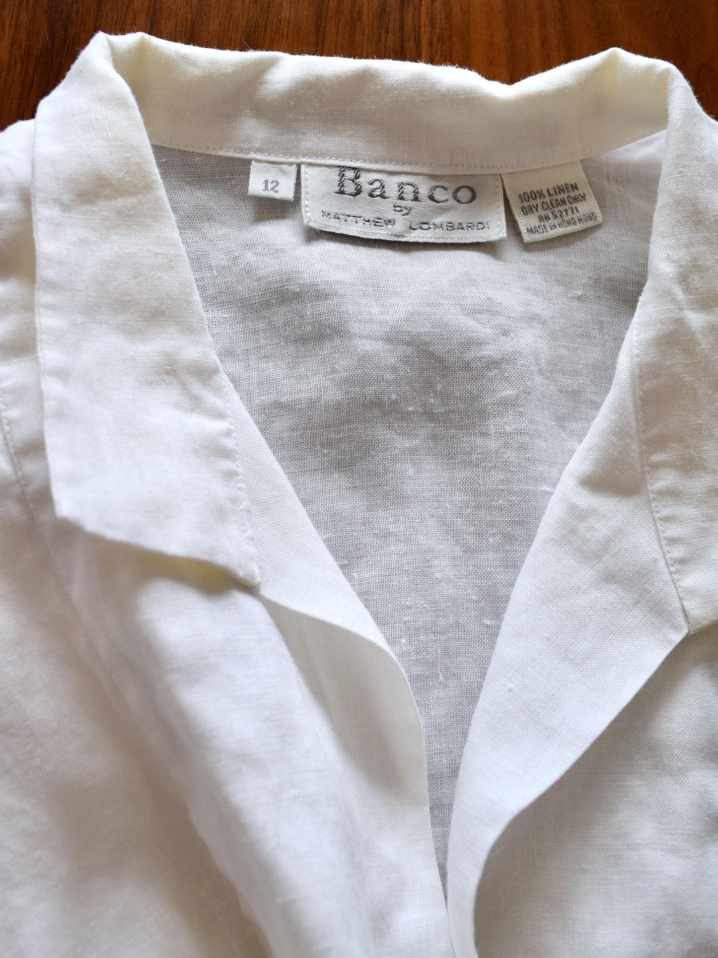 vintage 1980s ruffle top in white linen