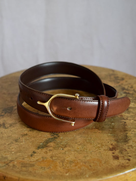 vintage 1990s Ralph Lauren brown leather Equestrian belt