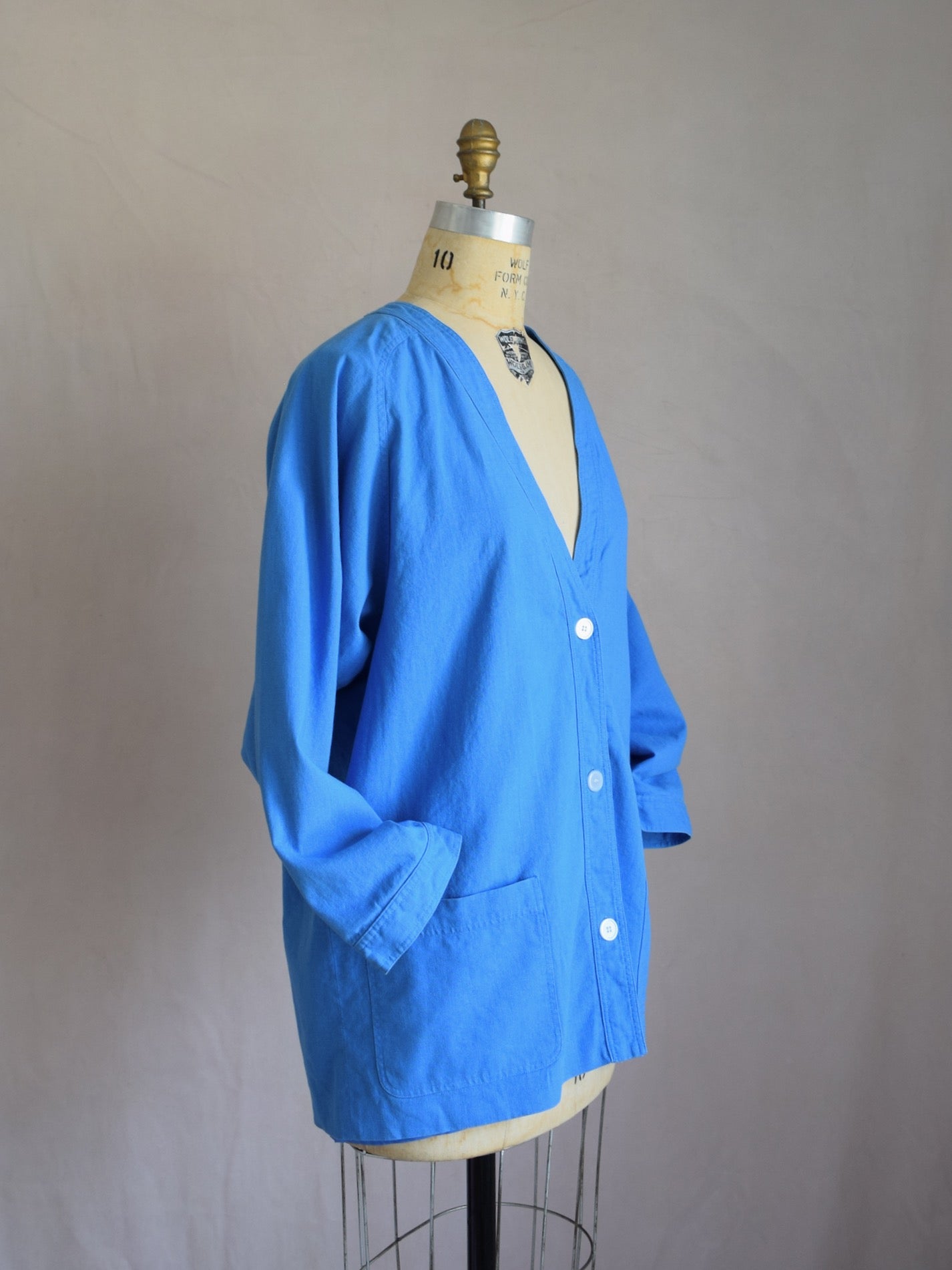 vintage 1980s chore coat by Albert Nipon in French blue